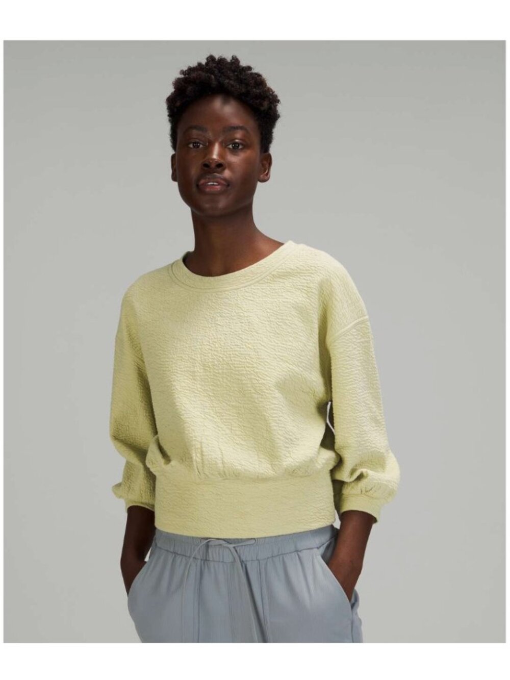 Lululemon Textured Crewneck Pullover Sweatshirt Dew Green Women's Size 12
